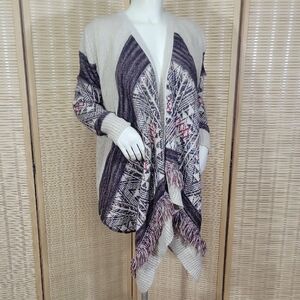 Knox Rose Cream and Brown Patterned Cardigan
